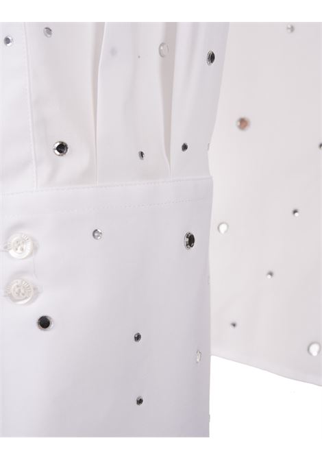 White Over Fit Shirt With All-Over Stass GIUSEPPE DI MORABITO | 02SSTO168FM-0228201